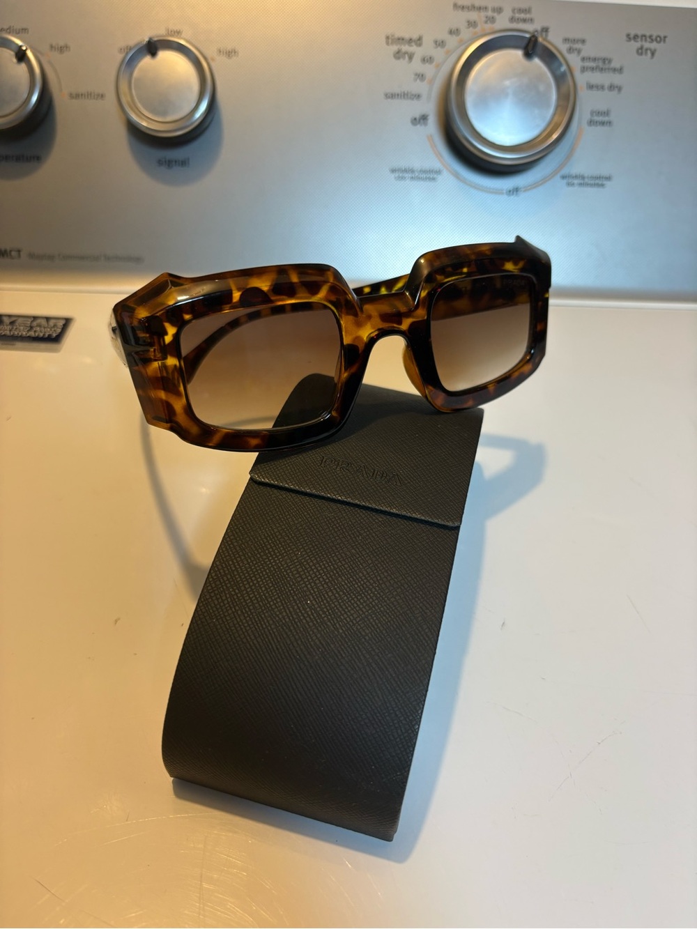 Prada Tortoiseshell Square Sunglasses